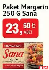 SANA PAKET MARGARİN 250 G